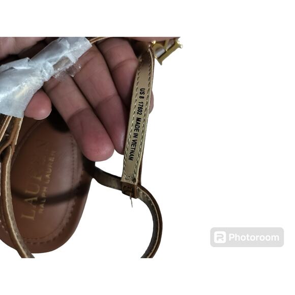 NWOT Lauren Ralph Lauren brow leather classic sandals size 8 - Picture 9 of 10
